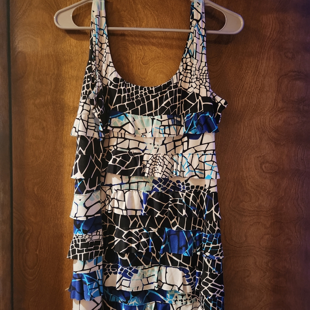 Black and Blue Mosaic Pattern Dress